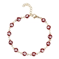 Bracciale a catena d'oro bohémien con ciondoli occhio rosso e chiusura a moschettone - Occhio Del Diavolo Marrone