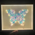 DIY butterfly crystal night light handmade picture frame with glowing LED stones - 10 Inch Butterfly Light Blue (Kit)