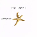 Detailed view of a gold starfish pendant with white pearls and 23mm size specifications - Starfish Pearl Style (Style 5)