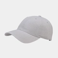 Vue détaillée de la casquette de baseball en coton gris clair avec structure à six panneaux - Gris clair