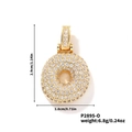 Collana hip hop placcata oro con ciondolo a lettera e zirconi bianchi da 2,9cm - Pendaglio oro lettera O