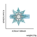 Fermaglio per capelli a fiocco di neve azzurro con fiocco di velluto per Natale - Stile Fiocco di Neve Blu E Argento