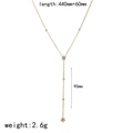 Detailed view showing Y-shaped gold star necklace dimensions 440mm length and 2.6g weight - Star Y-shaped Necklace Style (项链-TN3664)