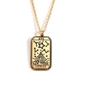 Collana con ciondolo Tarocchi La Stella in acciaio inossidabile placcato oro 18K - Stella Oro