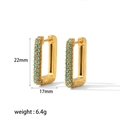 Dettaglio orecchini rettangolari in oro 22x17mm con pavé di zirconi blu luminosi - Base Oro Con Zirconia Blu Chiaro (TE6276-G-BL)