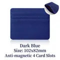 Dark blue RFID leather card holder with four slots and textured finish in 102x82mm - 102x82mm / RFID 4 Slots / Dark Blue