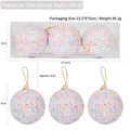 Set of 3 macaron-colored 8cm Christmas balls with wooden beads in transparent box - Set of 3 / Colorful
