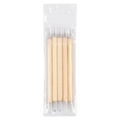 5-piece set of wooden handle clay indentation pens with metal ball tips in clear pouch - 5-Piece Natural Wood Dotting Pen Set
