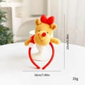 Serre-tête de Noël en peluche renne avec nœud rouge, accessoire festif 23cm par 18cm - Renne 3D