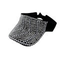 Cappello parasole aperto da donna nero con strass scintillanti e perle bianche applicate - Taglia unica / Nero