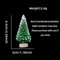 Mini sisal Christmas tree with wood base measuring 6.5cm height and 3cm diameter - Grass Green / 6.5cm