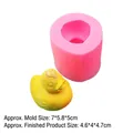 3D duck silicone mold for DIY soap and chocolate making with pink mold and yellow duck - 1# Duckling Head / Pink