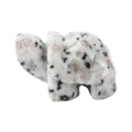 Natural white stone turtle figurine with black spots and quartz crystal texture carving - Tianshan Blue / S