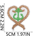 Detail showing embroidered anchor and rope heart patch with precise measurements 5.6x5cm - Rope Heart Anchor (12号)