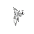 Orecchino geometrico argento con zirconi rettangolari e perno a vite da 0,8 mm di spessore - 0.8x6x3mm / Rombo Geometrico - Bianco