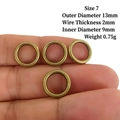 Bronze hammered textured metal ring 13mm diameter for DIY jewelry making size 7 - 7# (13mm Diameter)