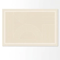 Minimalist geometric beige carpet with modern arched lines and soft cream tones - Loop Velvet - Light