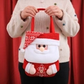 Weihnachtsmann-Geschenktüte aus rotem Strick und weißem Plüsch mit stabilen Griffen - Weihnachtsmann-Handtasche