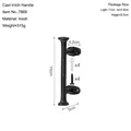 Vintage black cast iron door handle with textured finish and installation hardware kit - 16cm Small