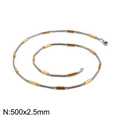 Collana bicolore in acciaio inossidabile argento e oro, lunghezza 500mm e larghezza 2,5mm - Stile Oro Argento Bicolore 2.5mm (KN107409-Z)