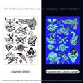 Waterproof fluorescent tattoo stickers BY-008 featuring eagle and snake designs - Fluorescent BY-008