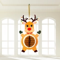Décoration de Noël en papier nid d'abeille renne avec boule marron et guirlande - Ornement Nid d'Abeille Renne