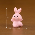 Mini figurine lapin en résine rose pour décoration, dimensions 2,6 cm x 1,5 cm - Rose