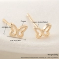 Exquisite 18k gold plated hollow butterfly stud earring crafted in copper - Butterfly