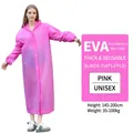 Μακρύ ροζ αδιάβροχο EVA με ρυθμιζόμενη κουκούλα και ελαστικές μανσέτες για ενήλικες - 150g 19-Μετάξι Ενισχυμένο Ελαστικές Μανσέτες / Ροζ