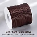 Cordon tressé marron 1,5mm sur bobine pour bijoux DIY et artisanat, rouleau de 70m - 1.5mm/70m / Marron