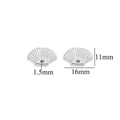 Silver shell-shaped stainless steel pendant charm with 16mm width and 11mm height dimensions - Steel Color Scallop-666