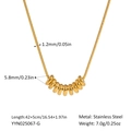 Detail of gold stainless steel snake chain necklace with eight interlocking gold rings - Gold Style (YYN025067-G)