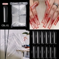 Extra lange klare Coffin Nagelspitzen Set 504 Stück in 12 Größen für Nagelstudios - Transparent