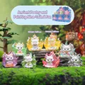 Set of Nine-Tailed Fox incense burner figures in various colors with cloud bases - Ancient Poetry Nine-tailed Fox Set of 6 / Random 1pc