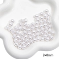 Handgefertigte weiße 9x8mm Barockperlen mit Textur in einer Blumenschale aus Keramik - Stil 53 Gewindeperle 9x8mm Weiß 20 Stk./Packung