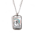 Silver tarot card pendant necklace featuring L'Imperatrice Empress design in enamel - The Empress Silver
