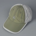 Detail of grid quick-dry fabric and white AG embroidery on a casual baseball cap - M(56-58cm) / Green Multi-color