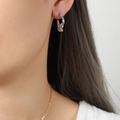 Eleganti orecchini a cerchio in argento a forma di fiocco per gioielli da donna - Orecchini d'argento