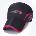 Quick-dry black baseball cap with vibrant magenta accents and Runstar sports logo - Adjustable / Grey (Runstar Style)