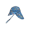 Cappello da sole blu per bambini con stampa leone, protezione nuca e laccetto sottomento - 52-54cm / Motivo Leone Blu Brillante
