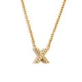 Collana minimalista in acciaio inossidabile placcato oro 18K con ciondolo lettera X e diamanti - Oro - Lettera X