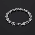 Bracciale a catena a chicco di caffè da 8mm in acciaio inossidabile con chiusura a moschettone - Steel Color (11MM) / 9 pollici