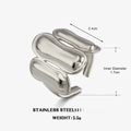 Minimalist silver stainless steel open ring with triple oval geometric structure design - Adjustable Open / Silver Oval Style