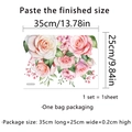 Pink rose floral toilet sticker wall decal with size 35x25cm dimensions - Pink & White Roses Combo (MS2372)