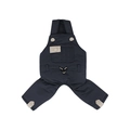 Dark blue pet cargo overalls in windproof fabric with decorative pocket and drawstrings - S / Navy Blue