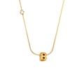 Minimalistische 18K vergoldete Halskette mit Buchstaben B und einem runden Zirkon - Gold-B