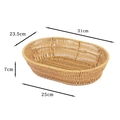 Oval faux rattan fruit basket in light brown finish with 31x23.5x7cm dimensions - Oval Yellow Large