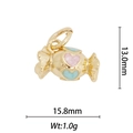 Schattige roze en blauwe emaille hart snoep hanger in verguld roestvrij staal voor DIY - Snoep Hart Stijl (DZ-228)