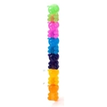 Stackable bear-shaped highlighter set with 6 vibrant translucent colors on white background - No Bag / Transparent Bear Style