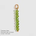 Hanger met groene glazen kralen en 14K vergulde roestvrijstalen lus voor sieraden - Augustus Olijfgroen